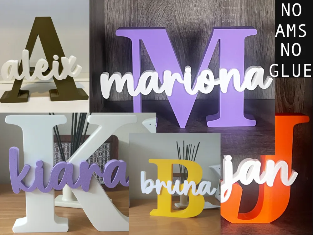 Layered Initial And Name Sign